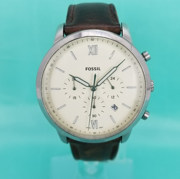 Fossil Men's Neutra Chronograph Brown Leather Larg - Picture 1 of 8